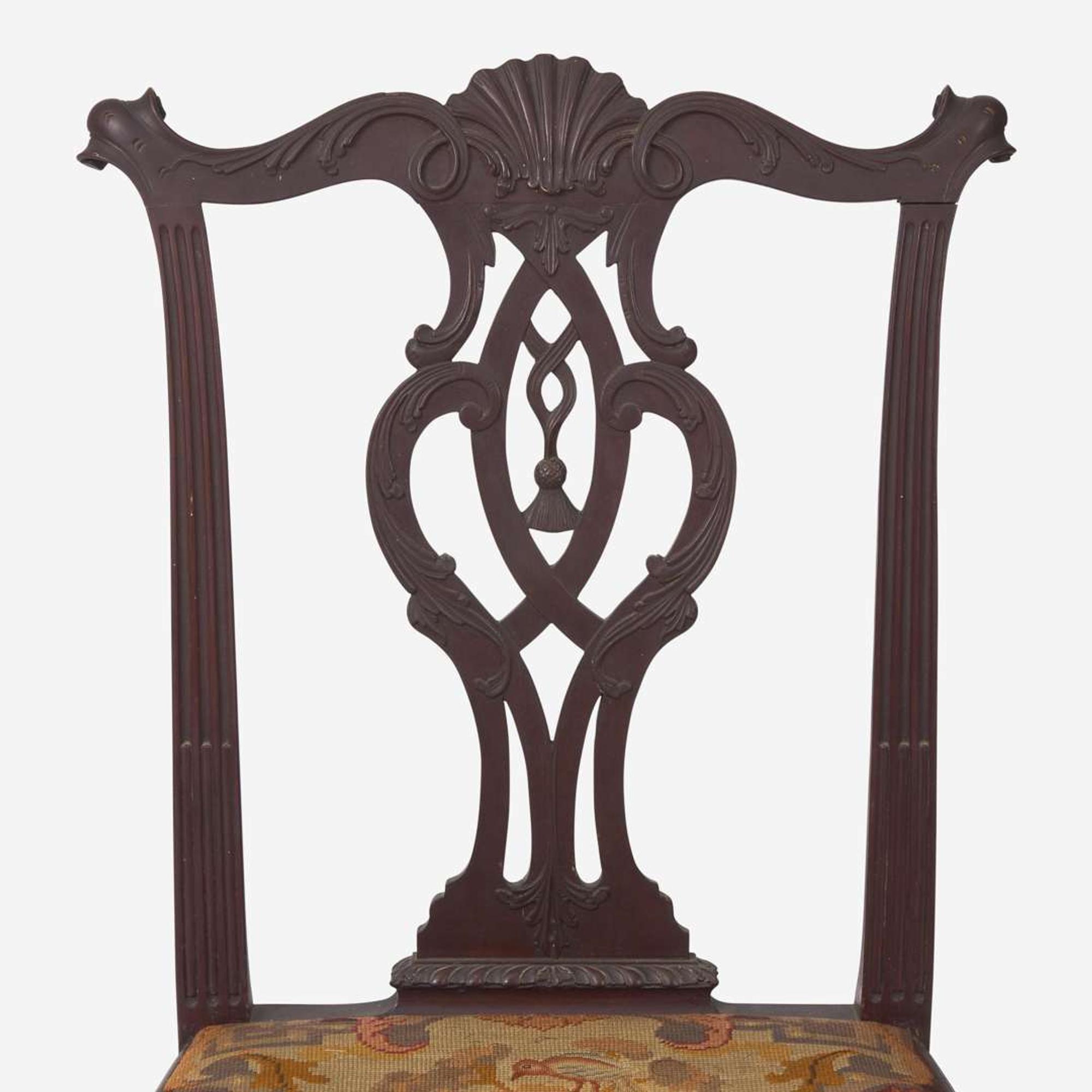 The Shippen Chippendale carved mahogany tassel-back side chair Philadelphia, PA, 1765-1780