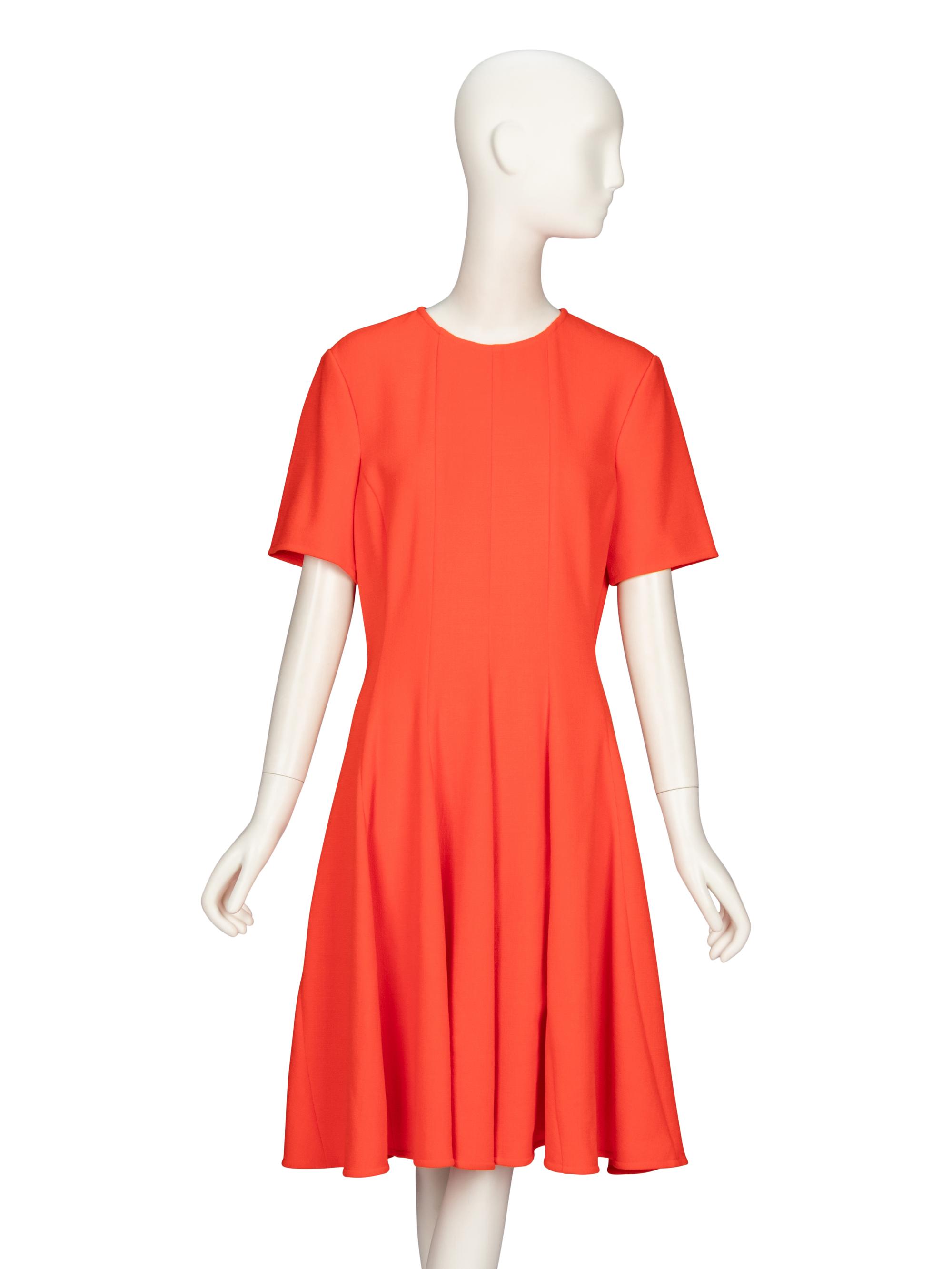 OSCAR DE LA RENTA, ORANGE SHORT SLEEVE DRESS NWT