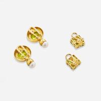 Two Pairs of 18K Yellow Gold and Gemstone Earrings