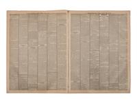 [LINCOLN, Abraham (1809-1865) - ASSASSINATION]. New York Semi-Weekly Tribune . New York: 28 April 1865. Front page report on the capture and death of John Wilkes Booth.