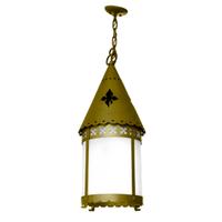 A Brass and Glass Pendant Light Fixture 14.5" W x 14.5" D x 45" H — Argentina, Circa 1920