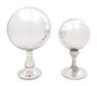 Two American Mercury Glass Orbs