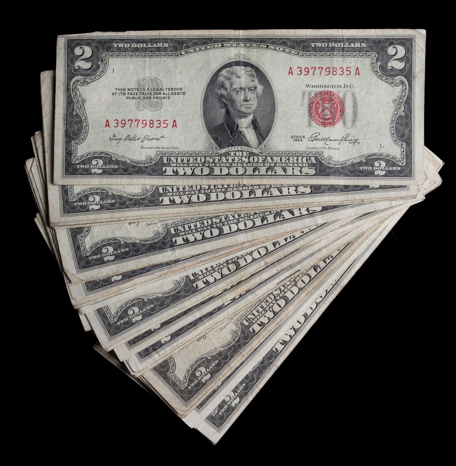 A Group of Thirty-Eight United States $2 Legal Tender Notes