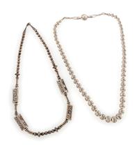 Sterling Silver Navajo Pearl Necklace, PLUS