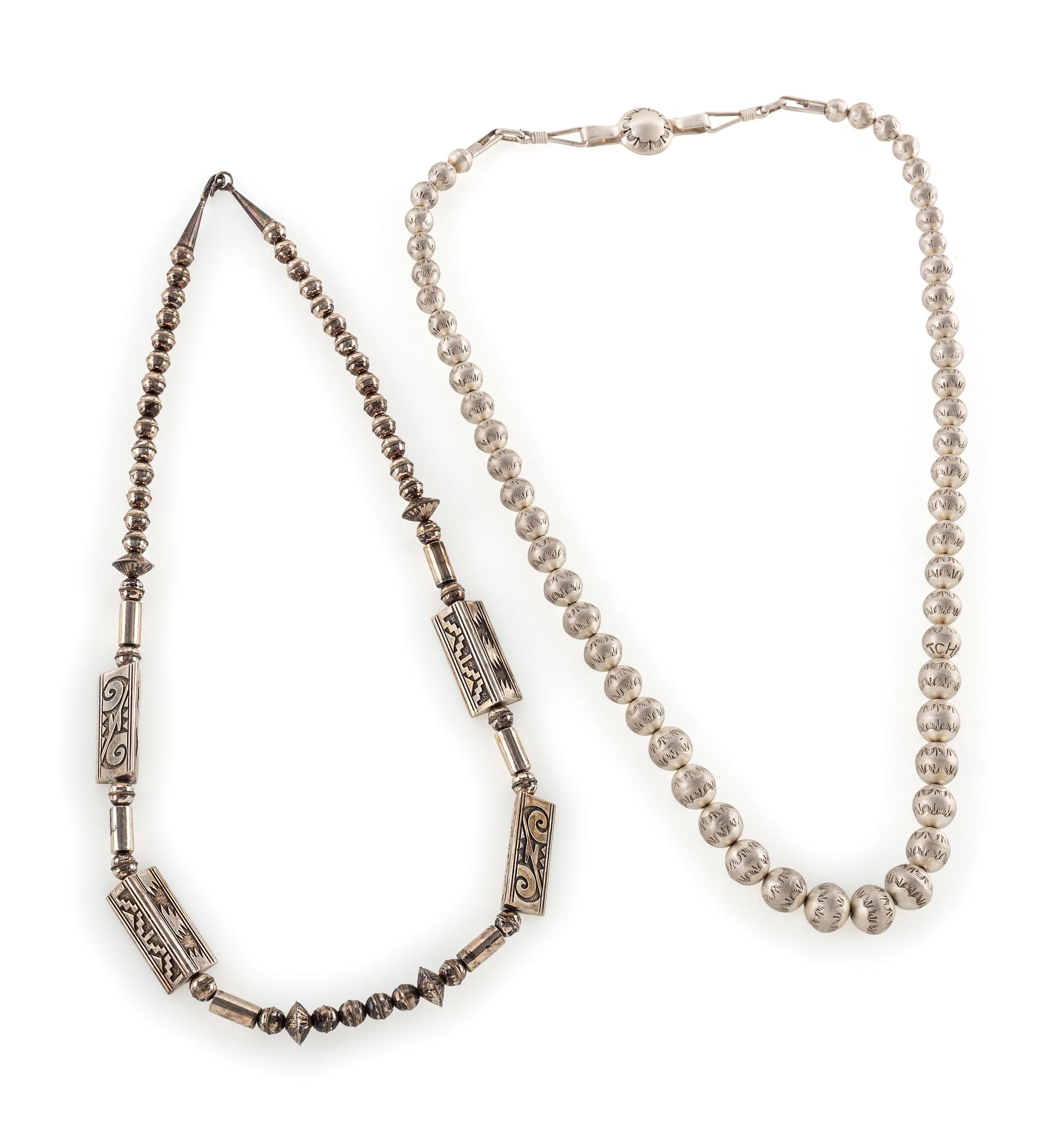 Sterling Silver Navajo Pearl Necklace, PLUS