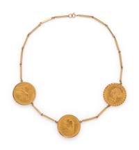 YELLOW GOLD AND COIN NECKLACE