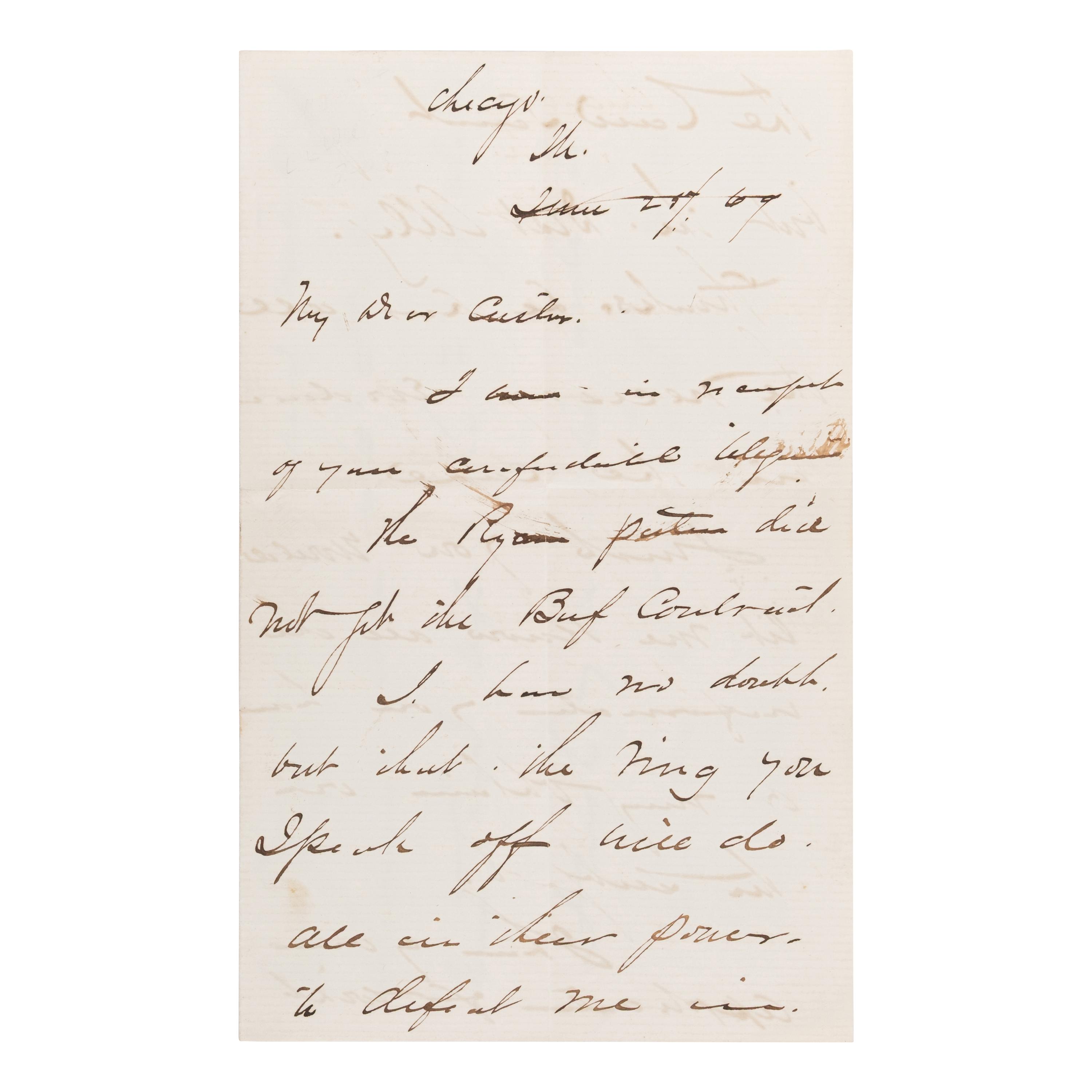 [Custer, George Armstrong, Gen. (1839-1876)]. A pair of letters from Generals Sheridan and Sherman to Custer, regarding his attempt to secure a transfer to West Point, comprising: