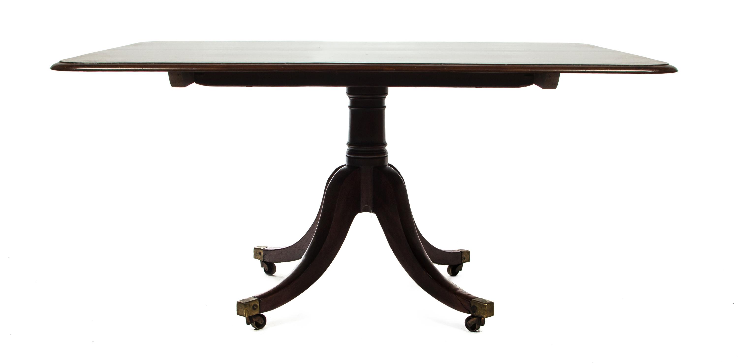 A George III Mahogany Tilt-Top Breakfast Table, Height 28 x width 45 x depth 58 1/2 inches.