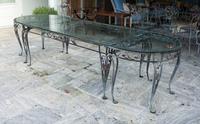 A Salterini Wrought Iron Glass Top Dining Table for Twelve — 20TH CENTURY