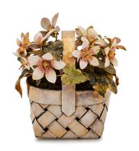 A Cartier Silver-Gilt and Enameled Flower Basket
