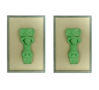 A Pair of Green-Painted Papier Mâché Figural Hanging Jardinières