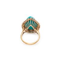 SYNTHETIC TURQUOISE AND DIAMOND RING