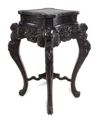 A Japanese Carved Hardwood Table