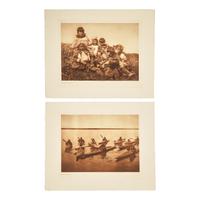 Edward Curtis (American, 1868-1952) — Nunivak Children AND Noatak Kaiaks Plates 688 and 718