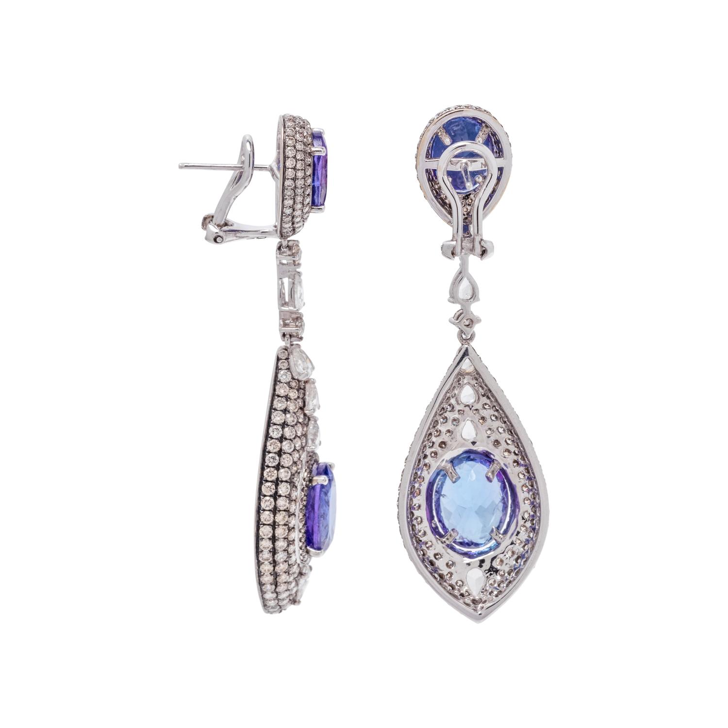 NIGAAM, TANZANITE AND DIAMOND EARCLIPS