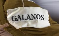 A Galanos Gold Lamé and Black Tulle Evening Gown and Jacket, No size.