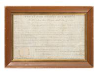 JACKSON, Andrew (1767-1845). Document signed ("Andrew Jackson"), as President. Washington, DC, 1 November 1830.