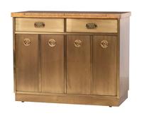A Mastercraft Brass and Burlwood Bar Cabinet