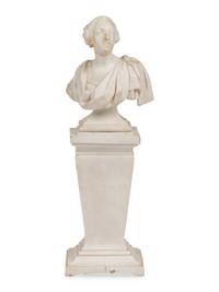 A Sèvres Biscuit Porcelain Bust of Louis XV