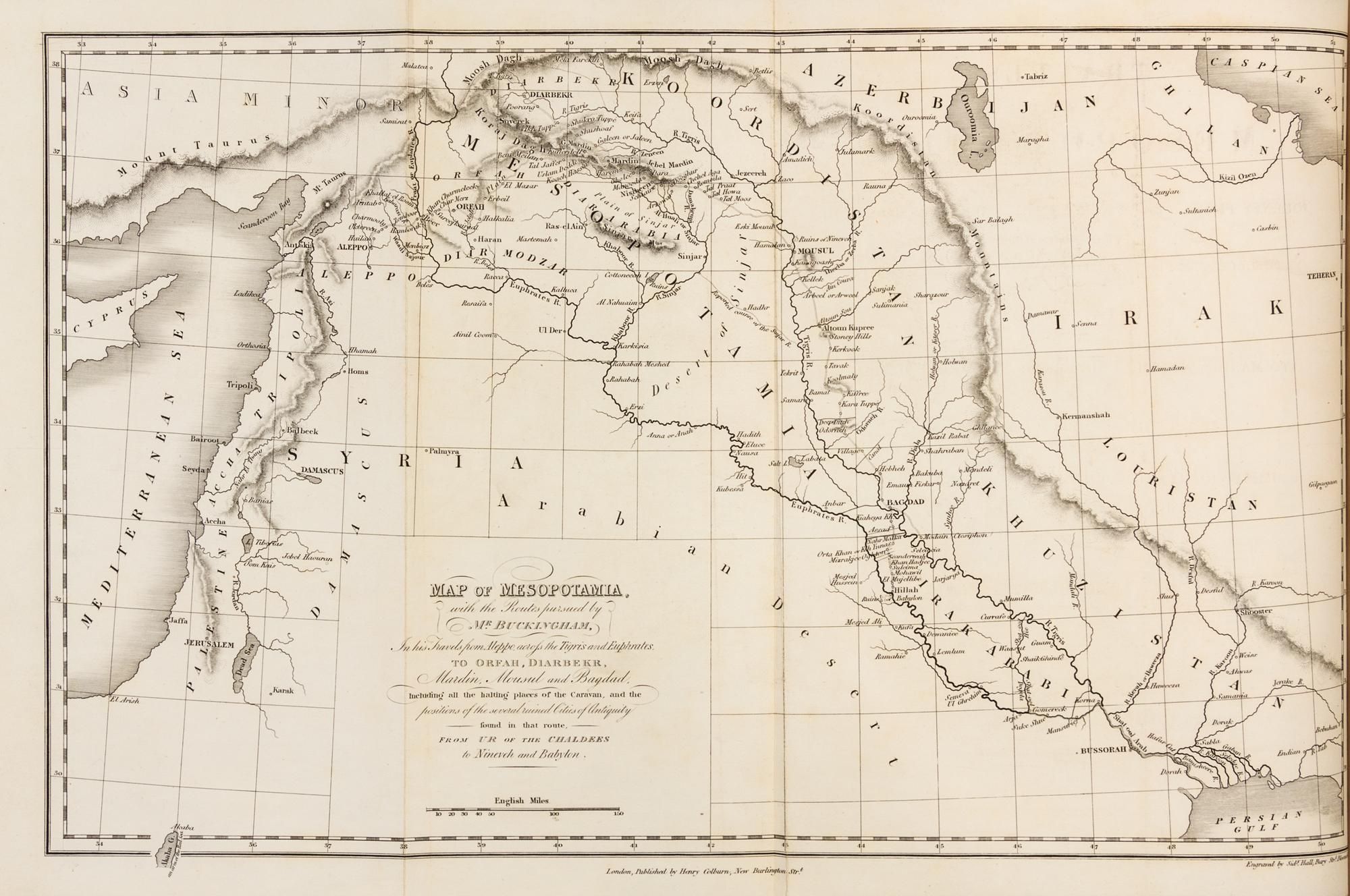 BUCKINGHAM, James Silk (1786-1855). Travels in Mesopotamia. London, 1827. FIRST EDITION.