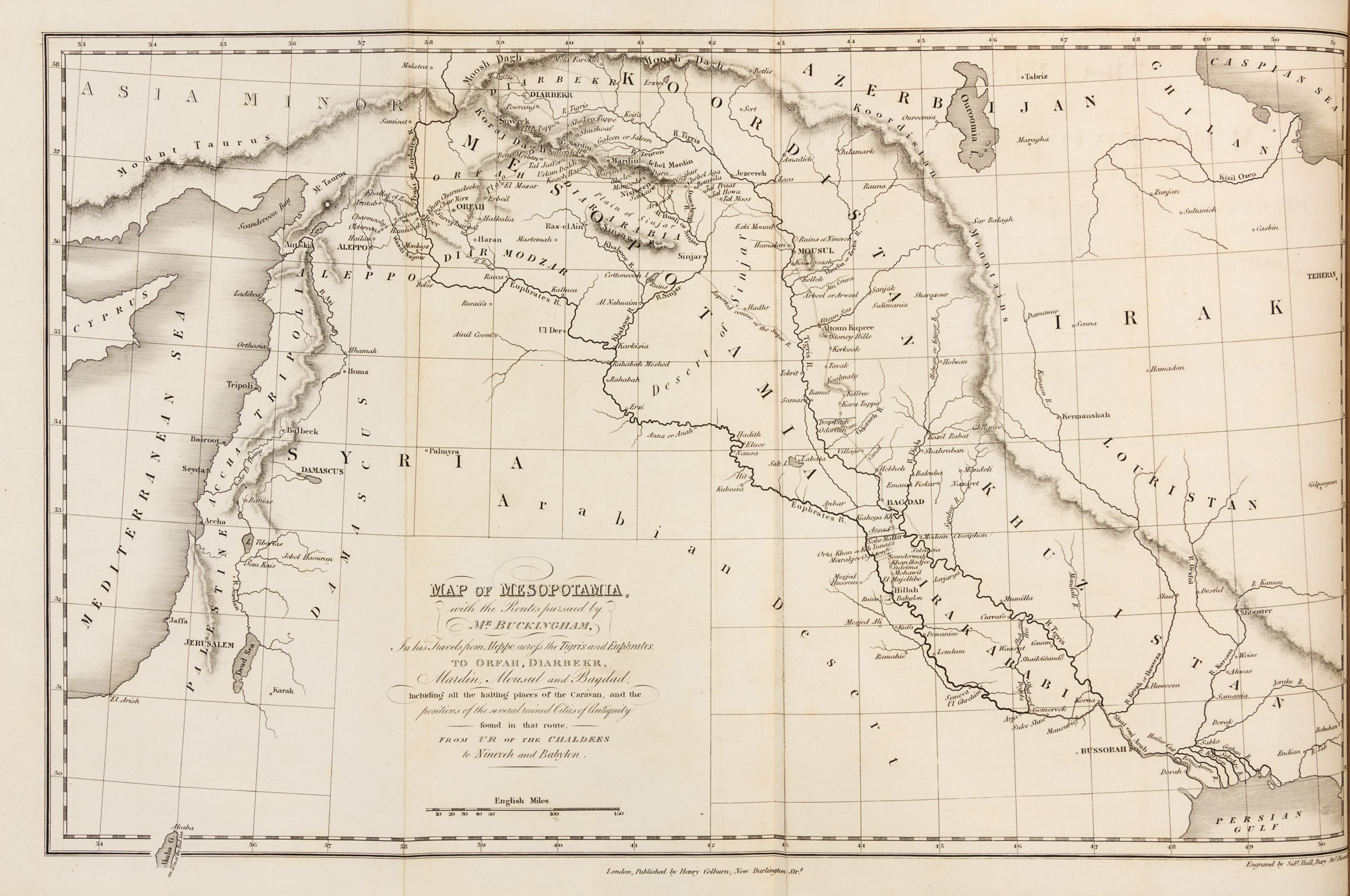 BUCKINGHAM, James Silk (1786-1855). Travels in Mesopotamia. London, 1827. FIRST EDITION.