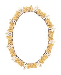 BUCCELLATI, YELLOW GOLD AND CULTURED PEARL GRAPE VINE NECKLACE