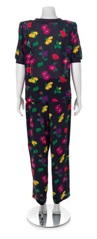 Emanuel Ungaro Two-Piece Floral Pant Suit, 1980-90s