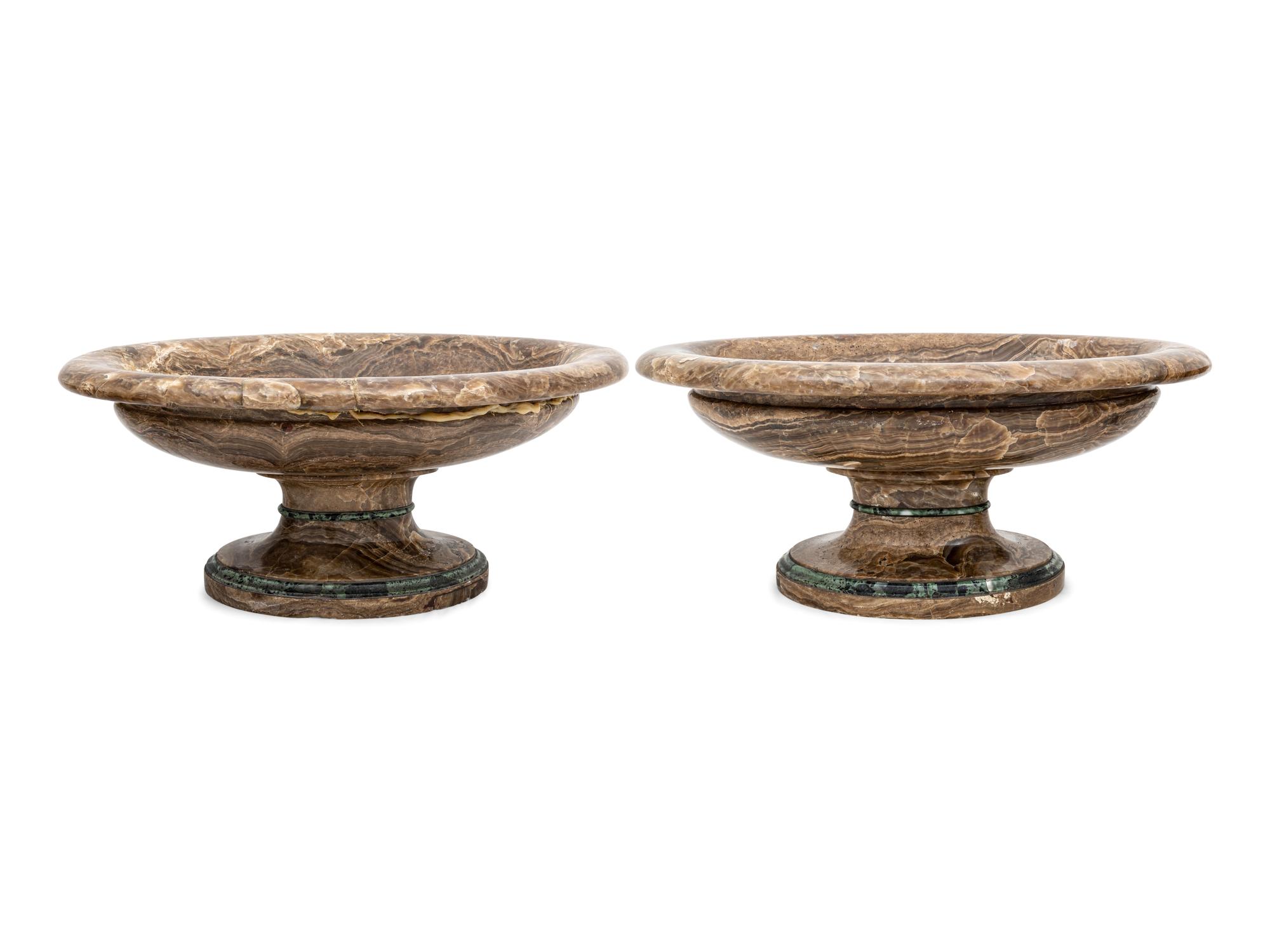 A Pair of Italian Alabaster Tazze