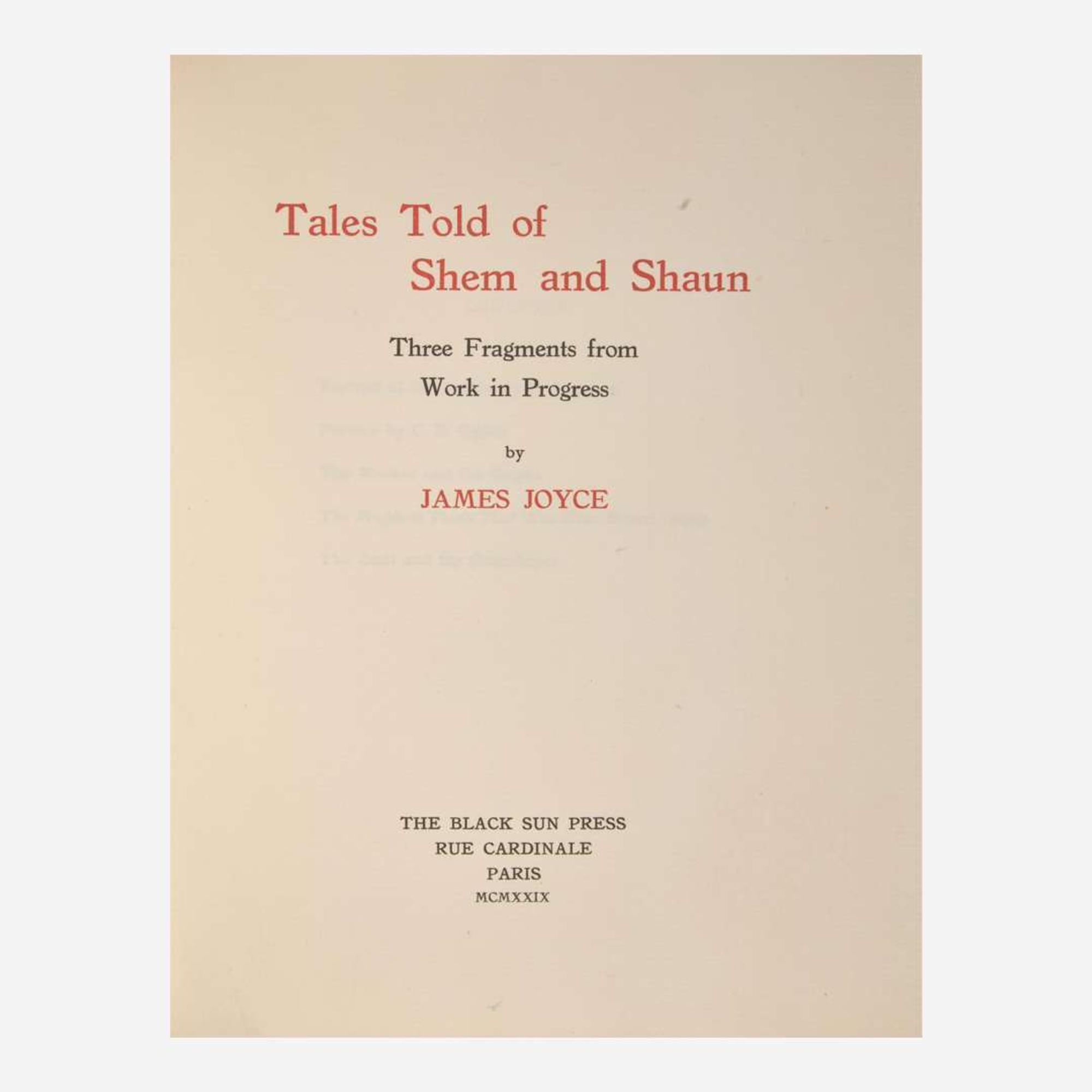 [Literature] Joyce, James Tales Told of Shem and Shaun: Three Fragments From Work in Progress