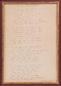 BATES, Katharine Lee. Autograph manuscript signed (Katharine Lee Bates"), a fair copy of the full four verses of “America the Beautiful.” N.p., n.d.