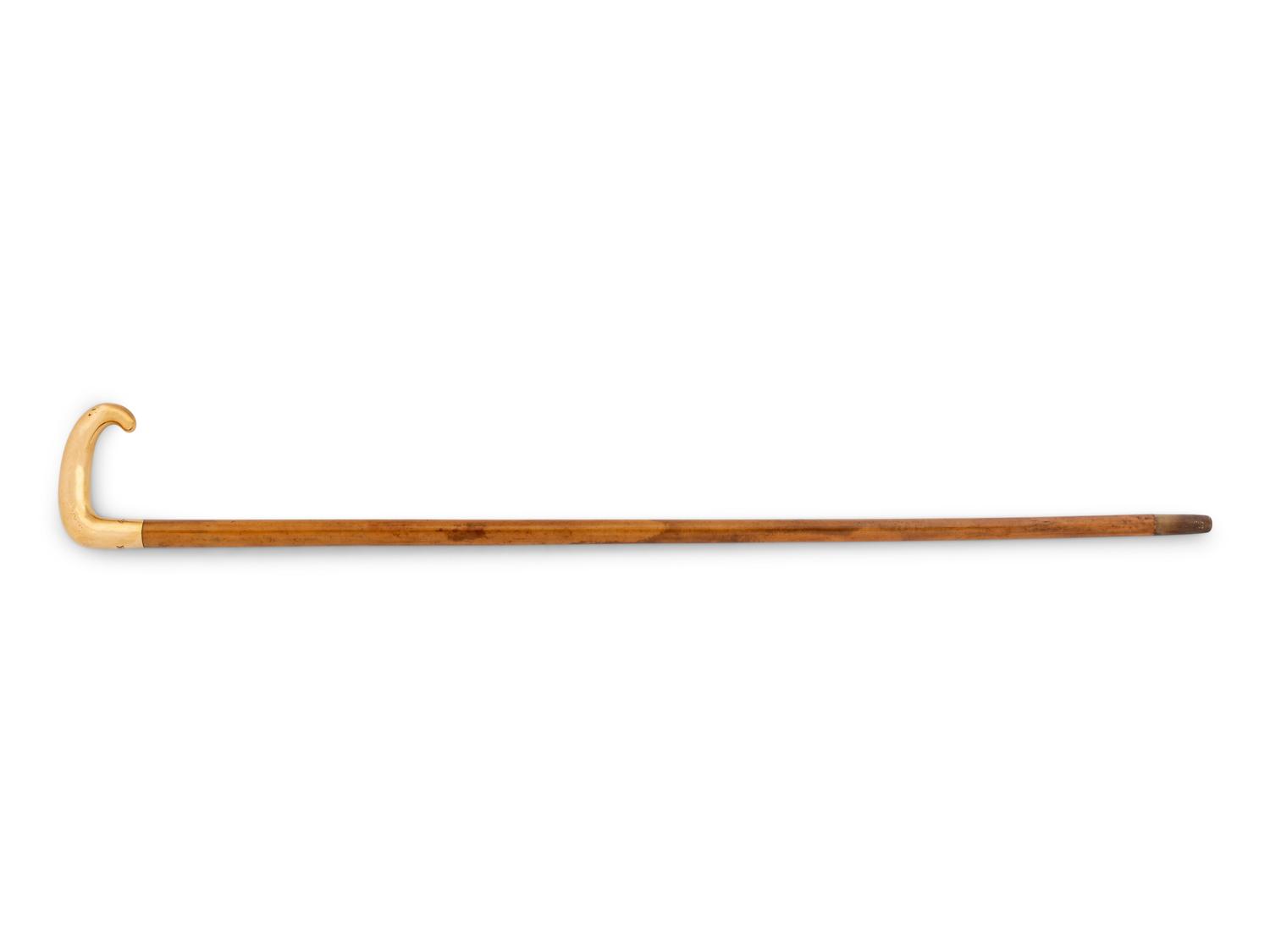 A Tiffany and Co. 18-Karat Gold Handled Walking Stick