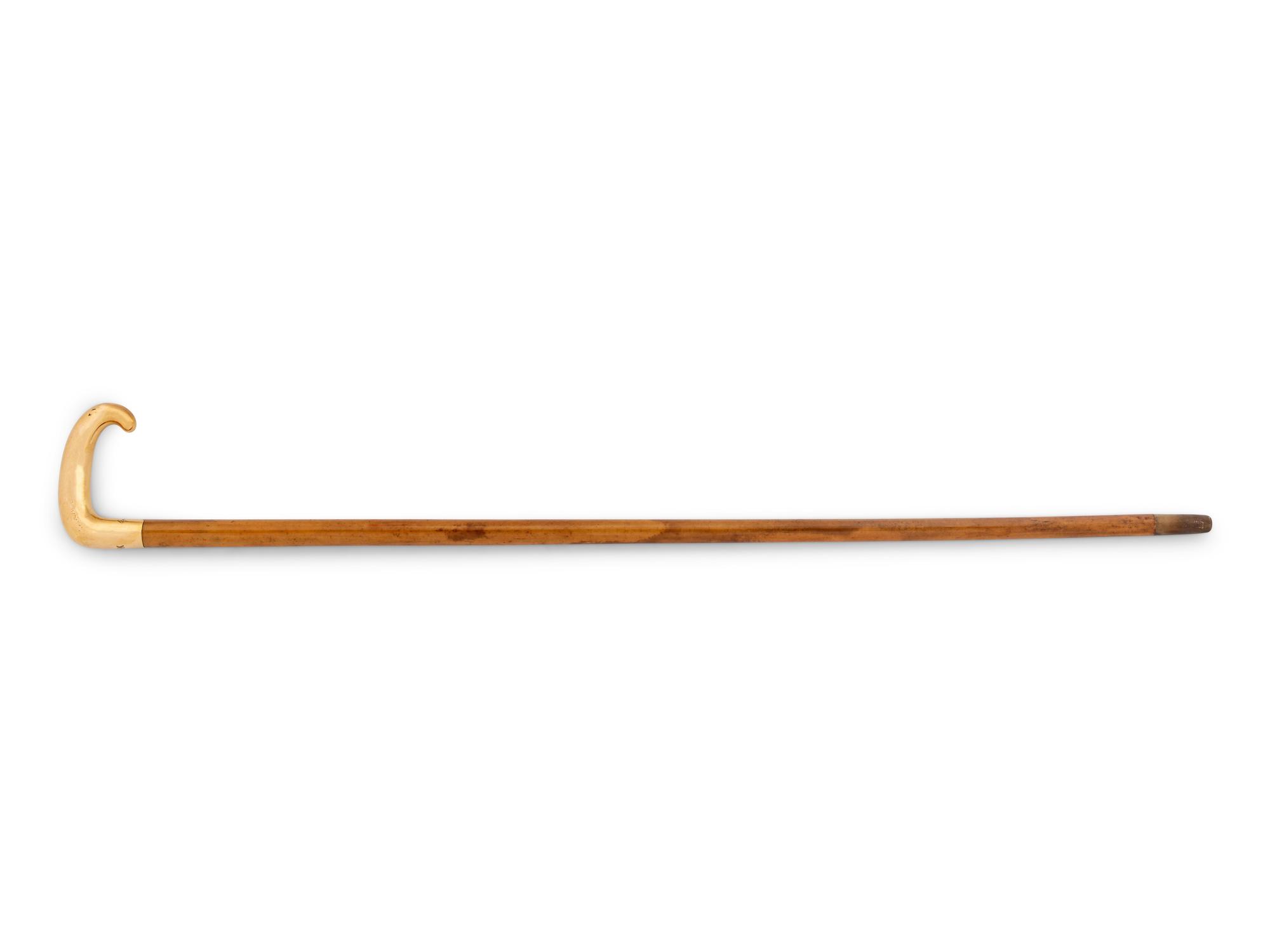 A Tiffany and Co. 18-Karat Gold Handled Walking Stick