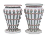 Two Wedgwood Three-Color Jasperware Torches Vases