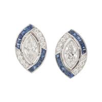 WHITE GOLD, DIAMOND, AND SAPPHIRE EARRINGS