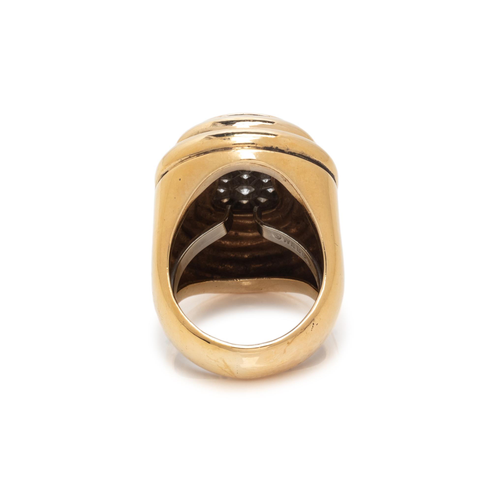 DAVID WEBB, YELLOW GOLD AND DIAMOND RING