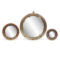 A Group of Three Regency Style Giltwood, Composite, or Metal Bull's Eye Mirrors