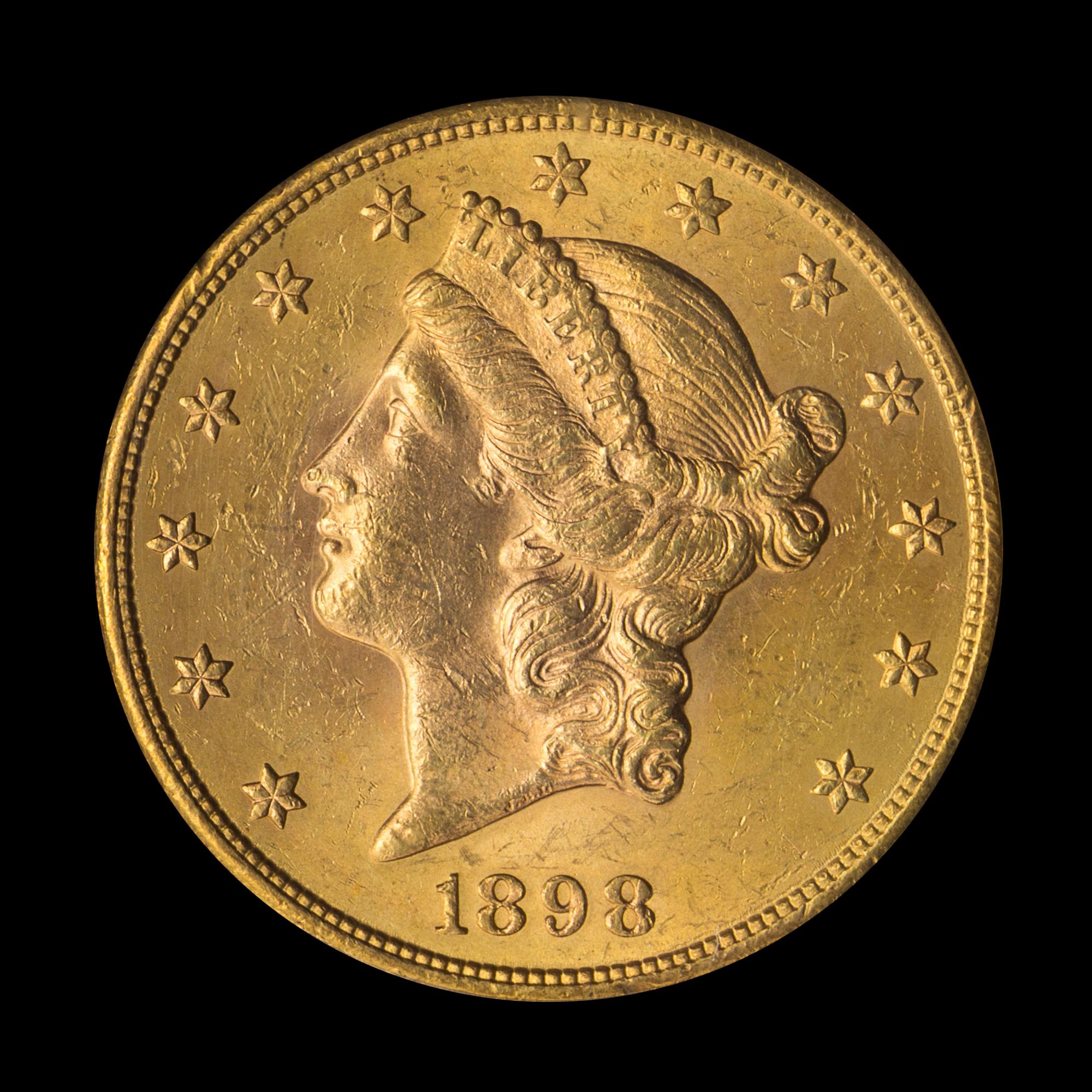 A United States 1898-S Liberty Head $20 Gold Coin