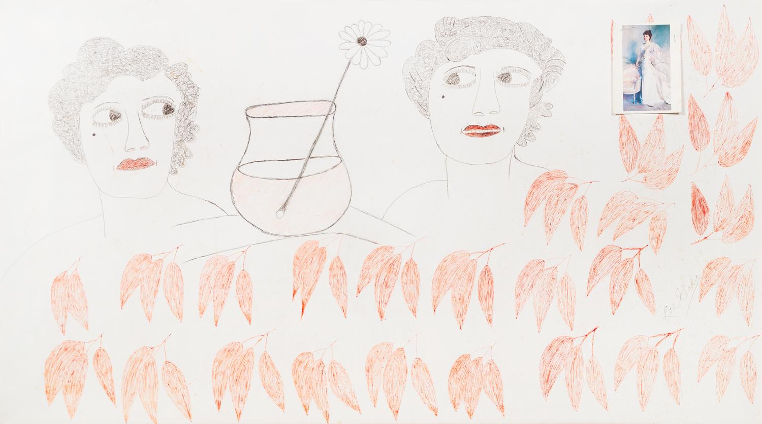 Lee Godie, (American, 1908-1994), Figures, 1985
