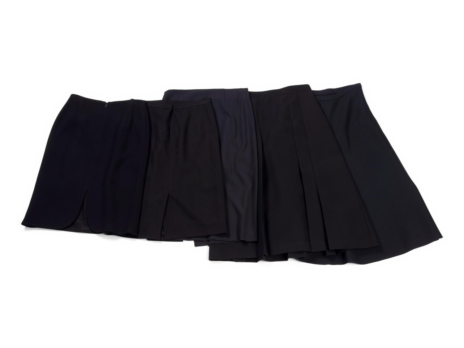 Five Designer Skirts: Two Christian Dior, One Gucci, One Brunello Cucinelli, One Oscar de la Renta