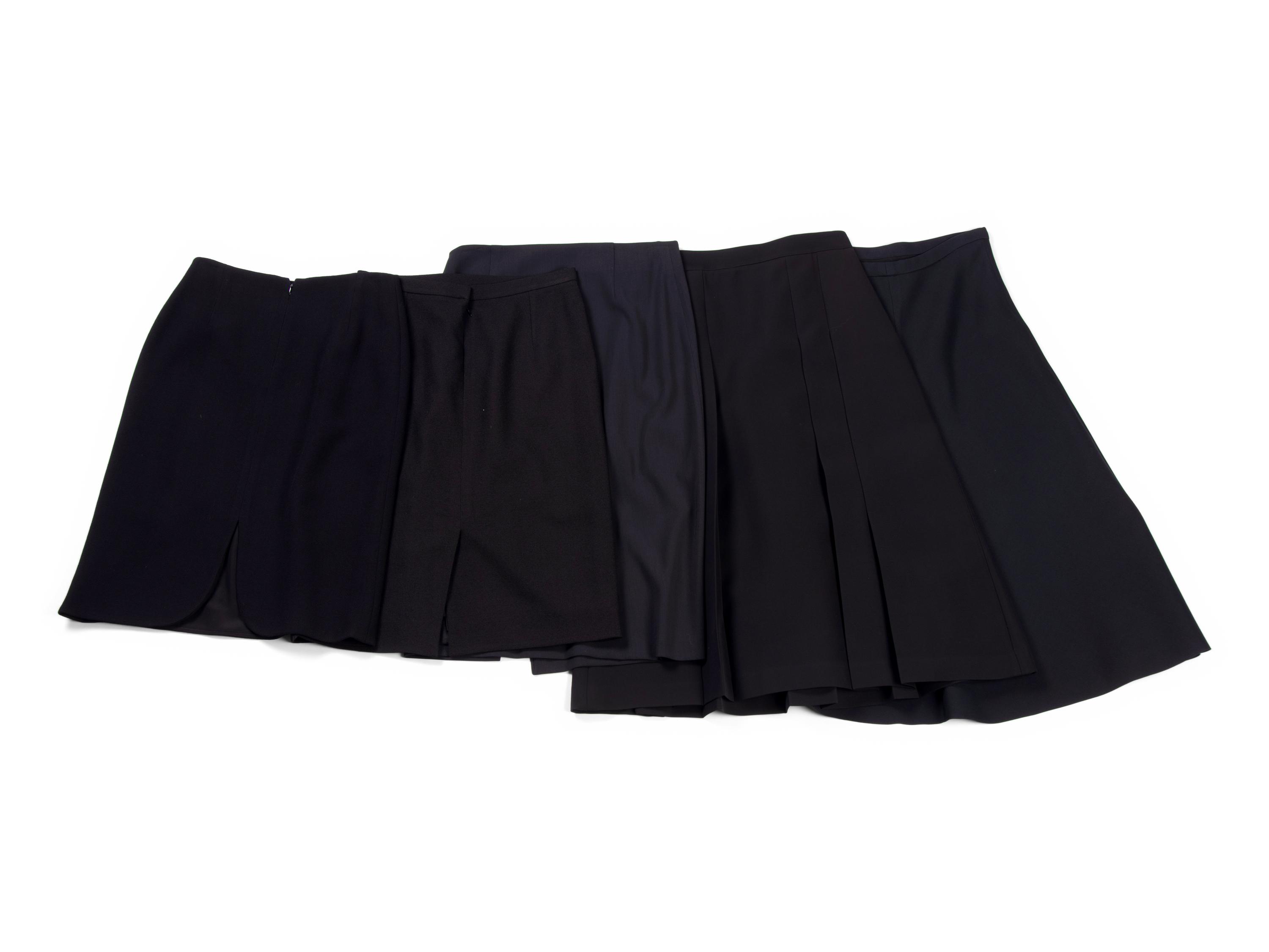 Five Designer Skirts: Two Christian Dior, One Gucci, One Brunello Cucinelli, One Oscar de la Renta