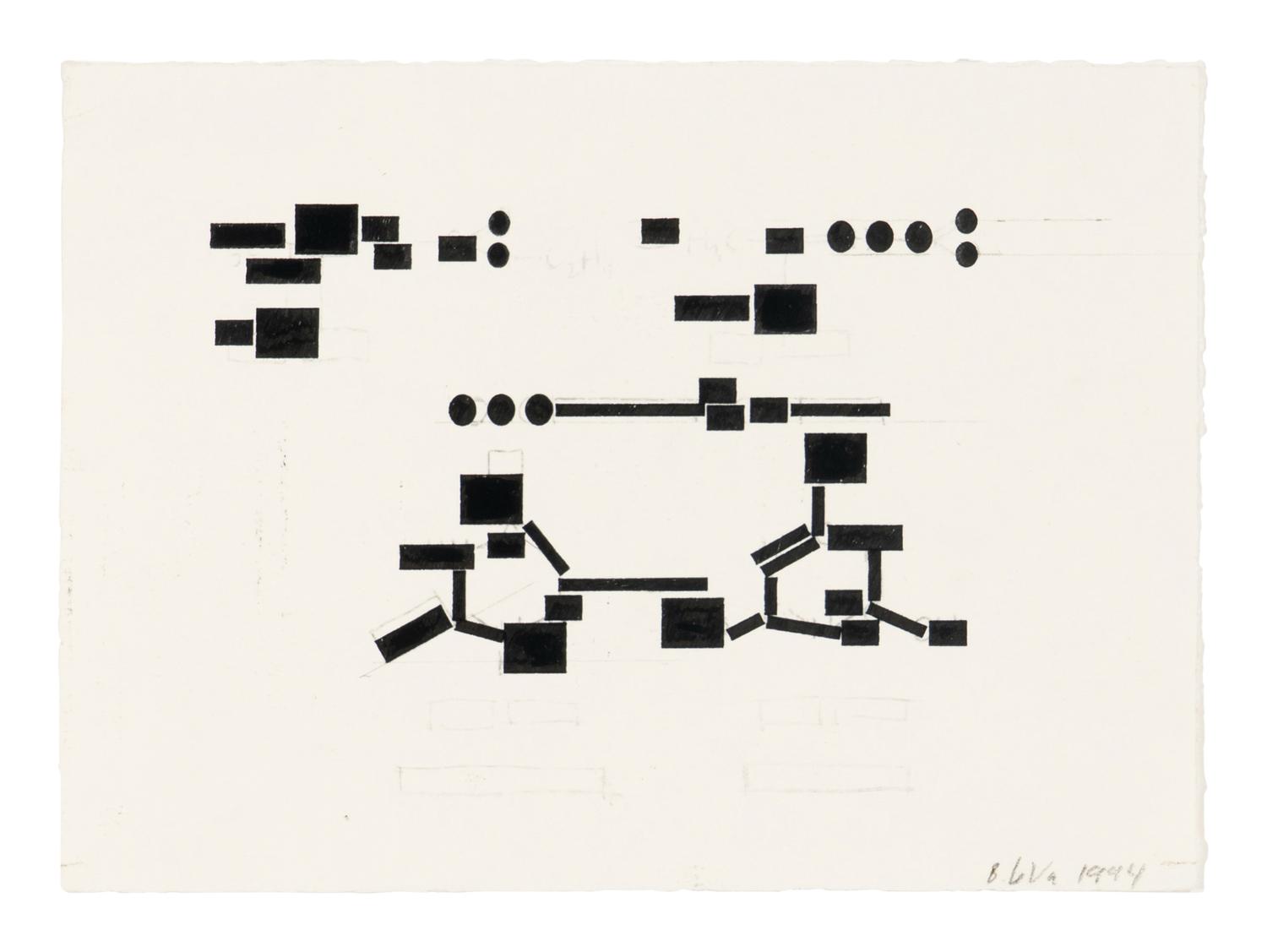 Studies for Unexecuted Sculpture, For Sculpture of Combined Thoughts, 1994 (2 works)
