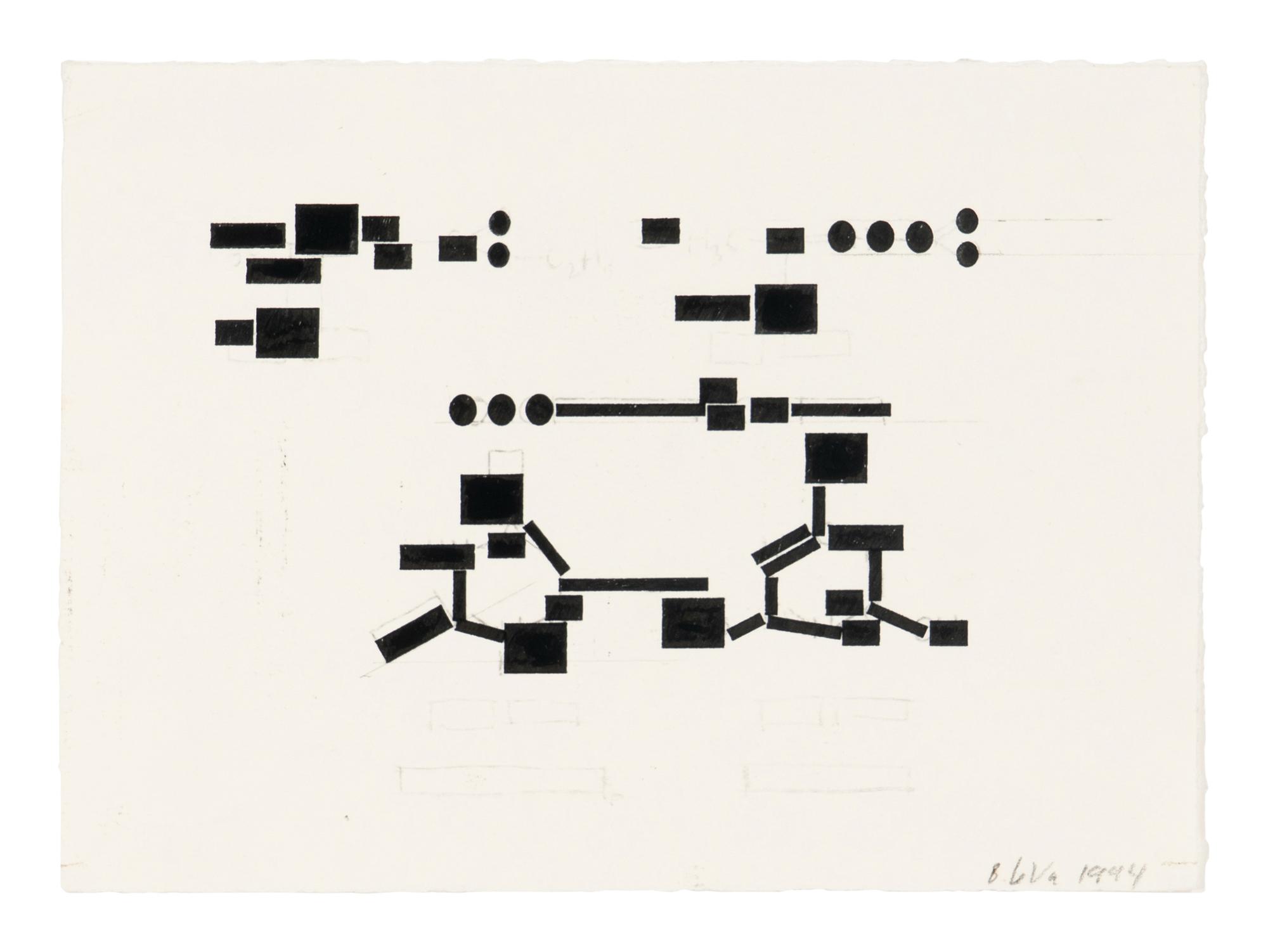 Studies for Unexecuted Sculpture, For Sculpture of Combined Thoughts, 1994 (2 works)