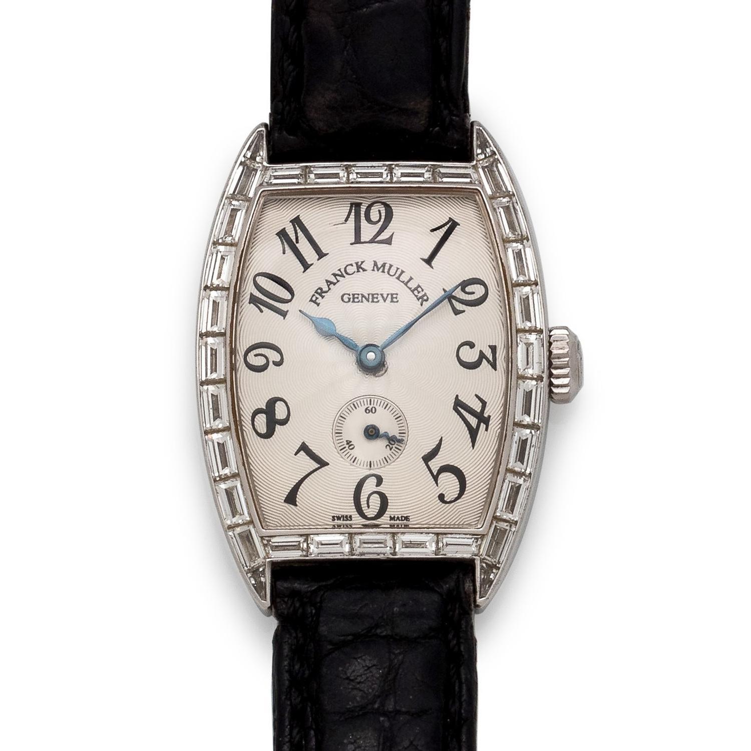 Franck Muller, 18K White Gold and Diamond Ref. 1750S6PM 'Cintree Curvex' Wristwatch, Circa 1999