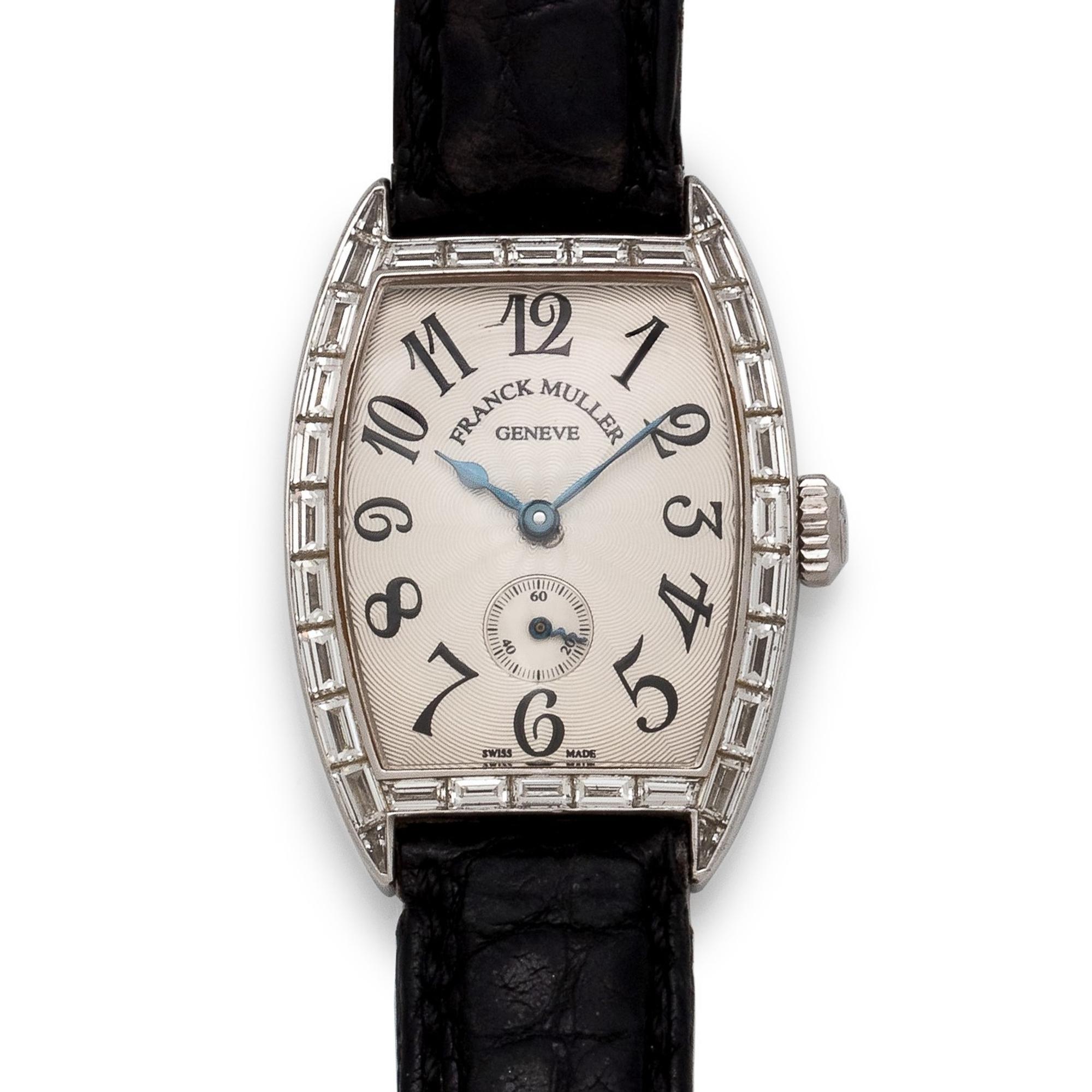 Franck Muller, 18K White Gold and Diamond Ref. 1750S6PM 'Cintree Curvex' Wristwatch, Circa 1999