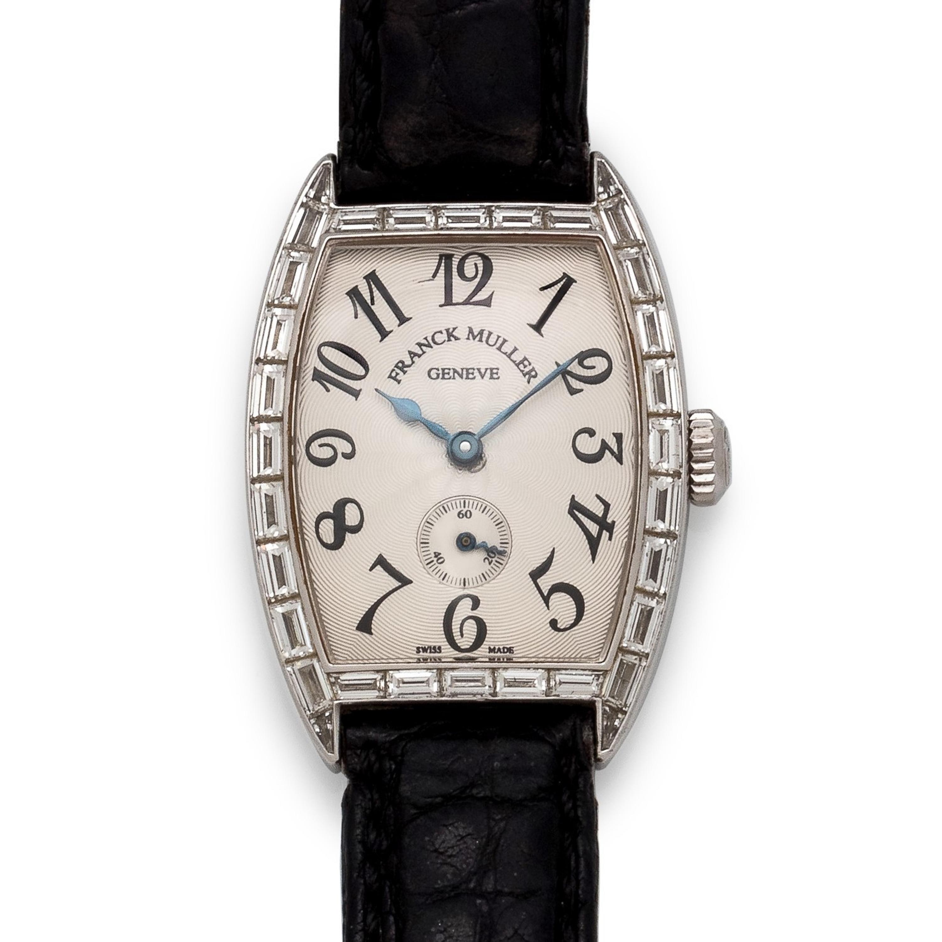 Franck Muller, 18K White Gold and Diamond Ref. 1750S6PM 'Cintree Curvex' Wristwatch, Circa 1999