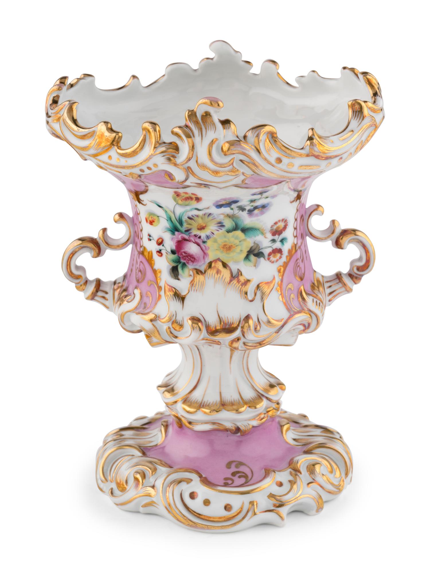 A Czech Parcel Gilt Porcelain Urn