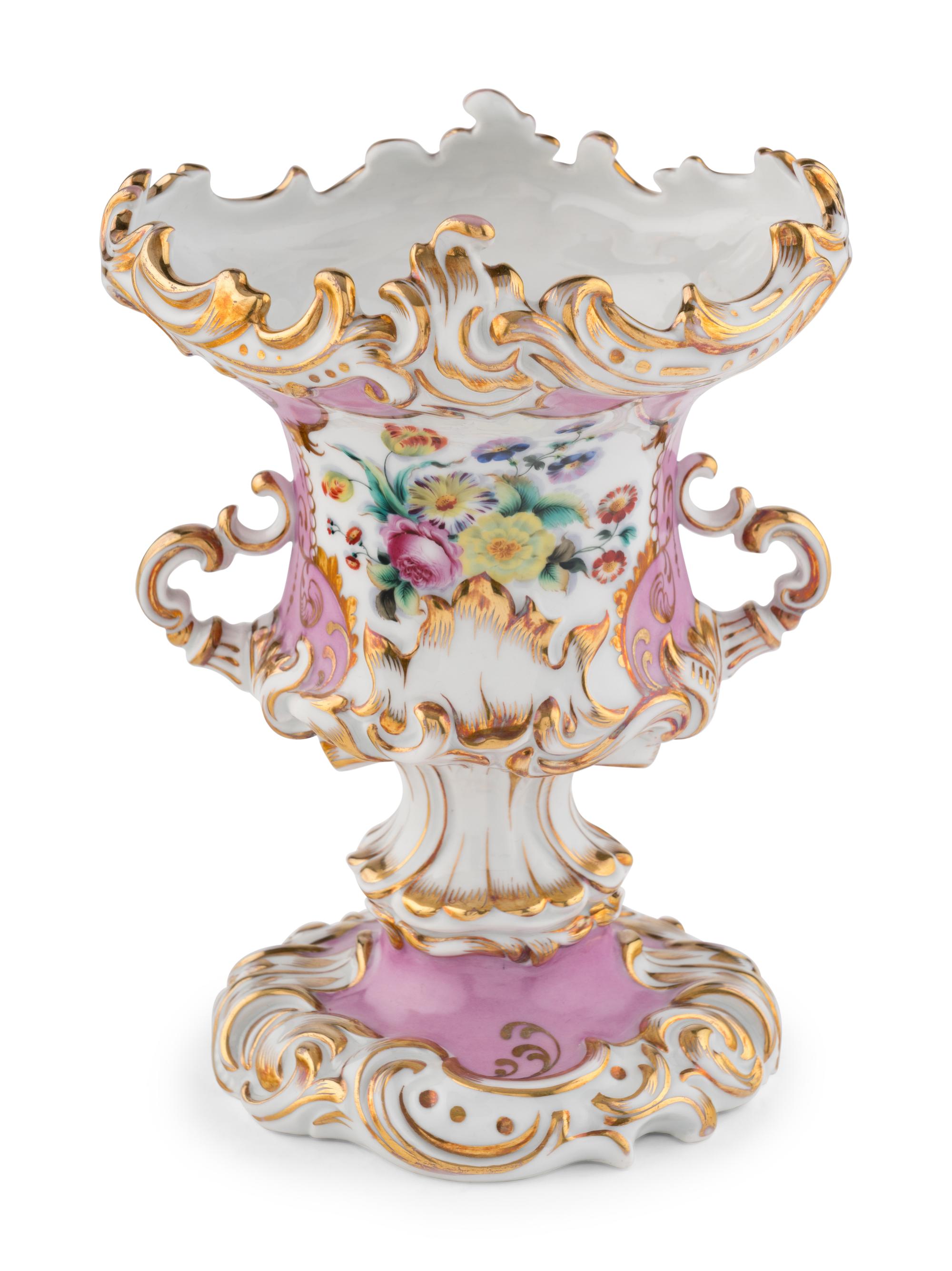 A Czech Parcel Gilt Porcelain Urn
