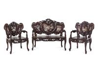 A Chinese Export Mother-of Pearl Inlaid Parlor Suite