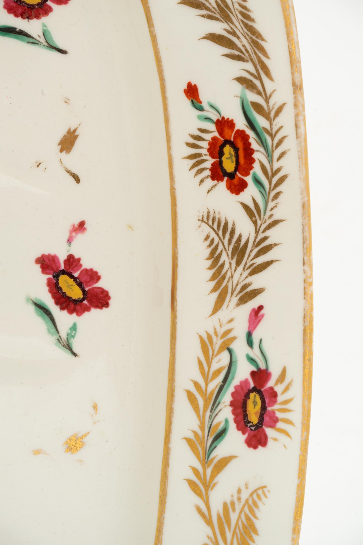 An English Porcelain Painted and Parcel-Gilt Meat Platter