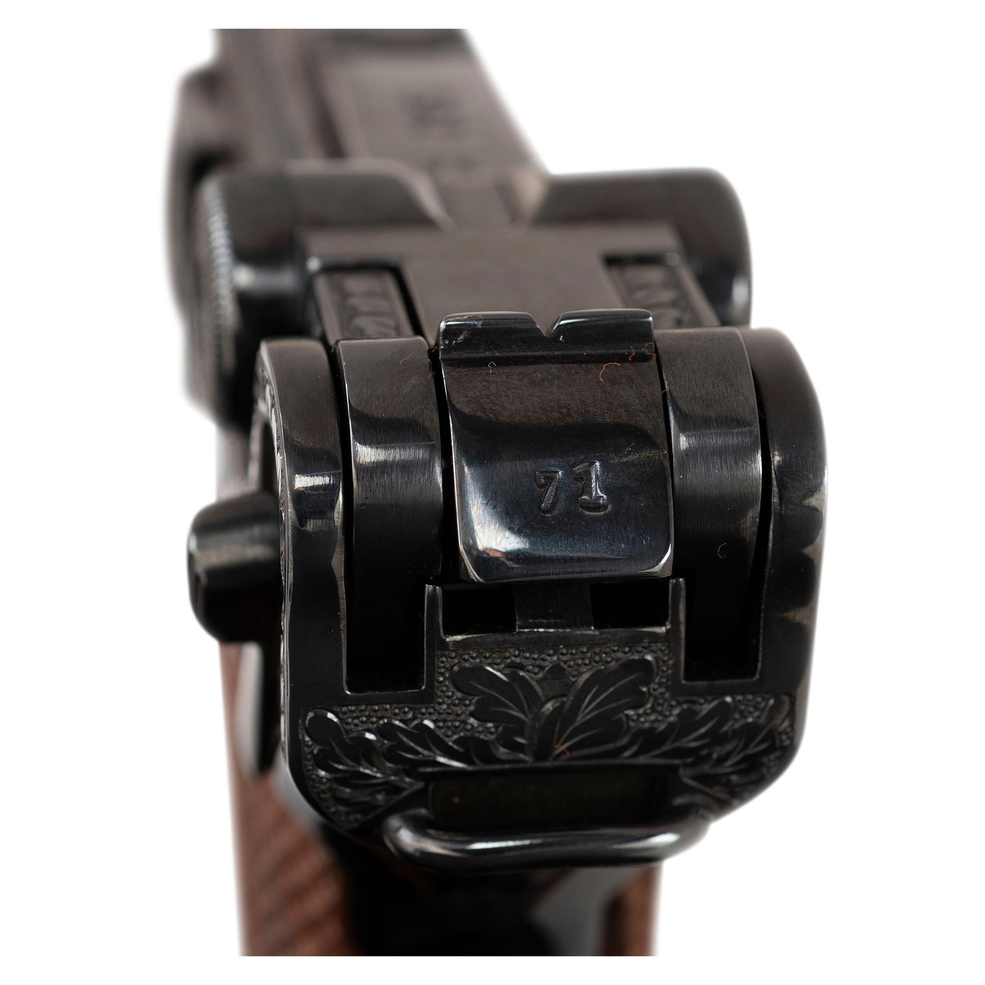 ** Engraved S/42 Code Mauser P.08 in Holster Issued by the American Historical Foundation